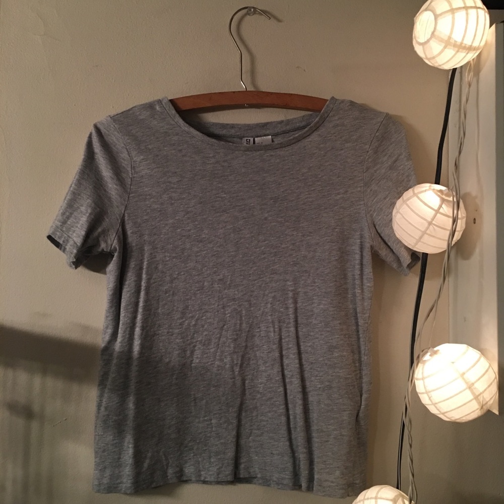grey cropped top